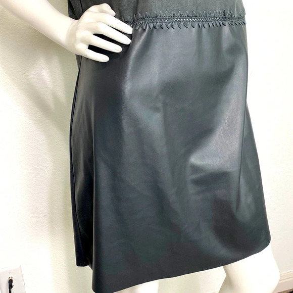 Zara Faux Leather & Suede Vintage Inspired Retro 1960's Pullover Mini Dress XL - Picture 7 of 10